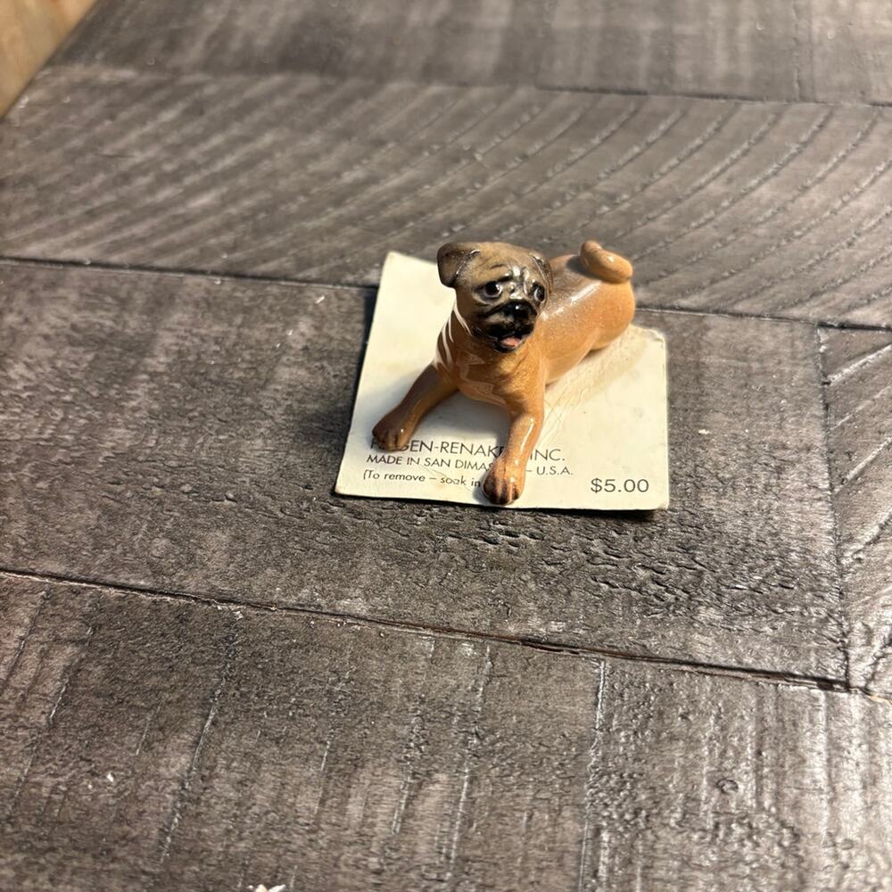 Vintage Hagen-Renaker Miniature Porcelain Pug Puppy